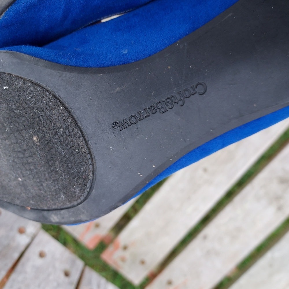 Croft & Barrow Women's Square Toe Blue Heels. - Picture 9 of 10